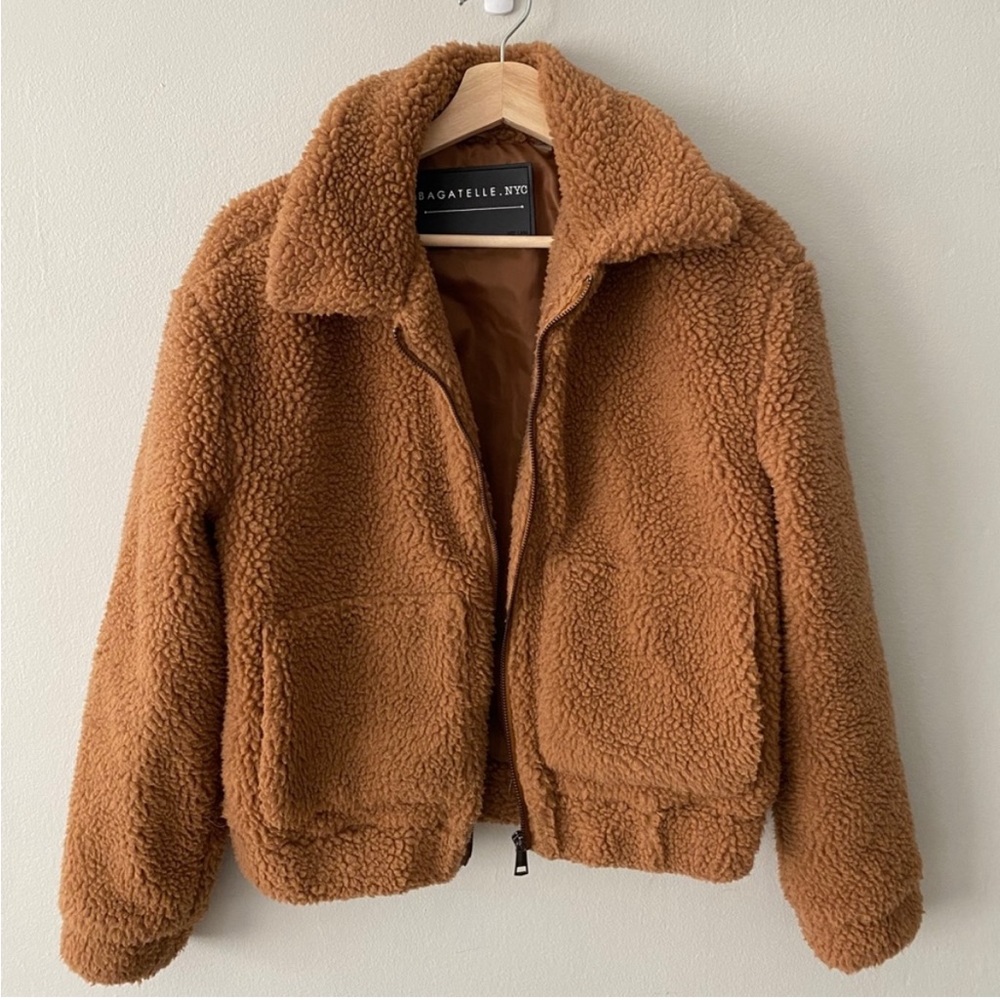 Bagatelle NYC brown teddy jacket. Size XS.